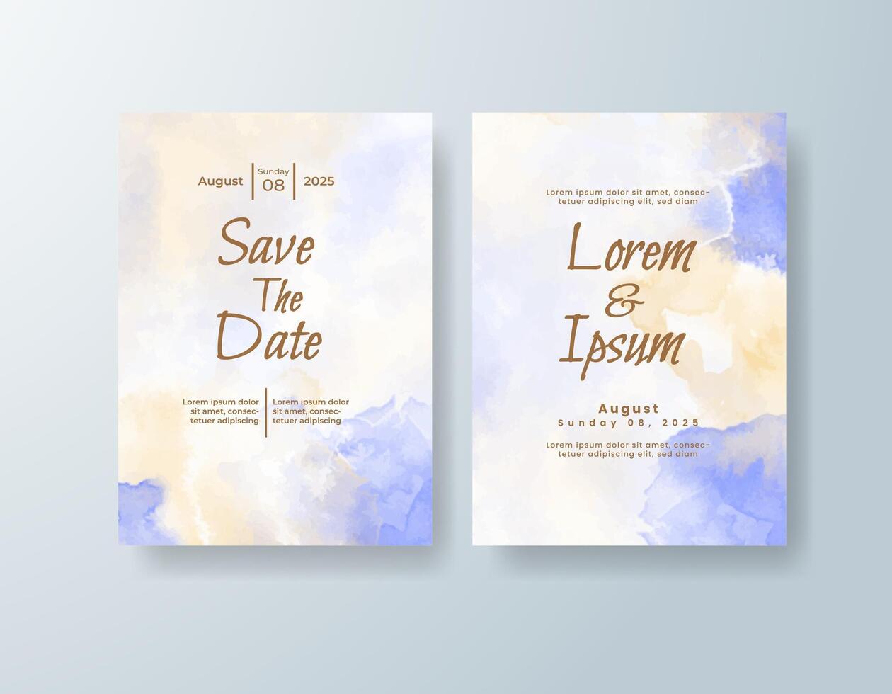 Boho invitation template with delicate ink splashes color vector