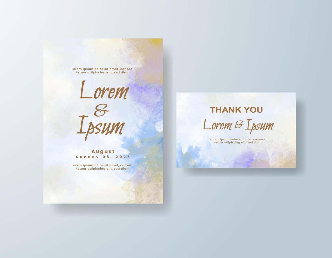 Minimalist RSVP card with delicate ink splashes color vector