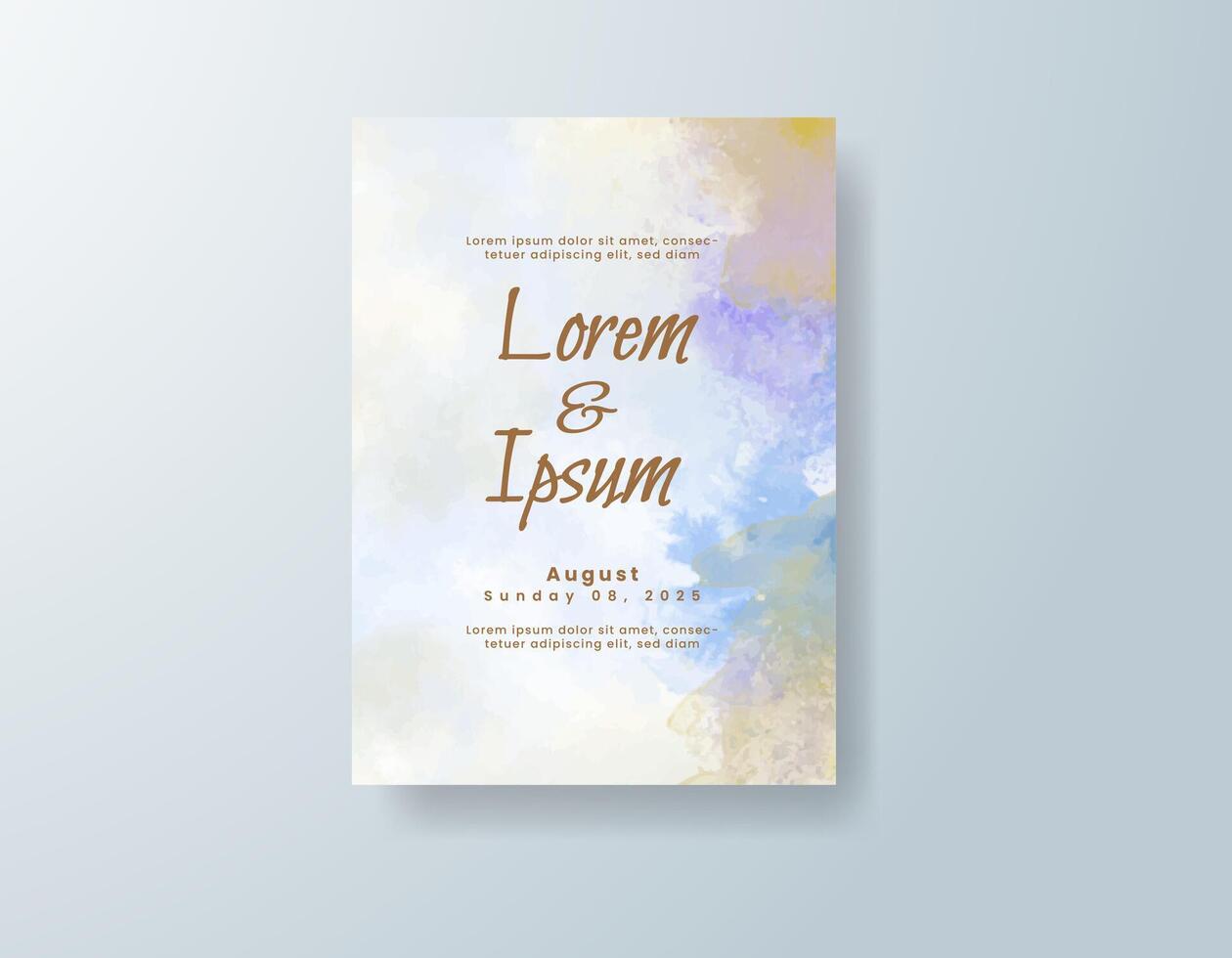 Rustic invitation suite with delicate ink splashes vector