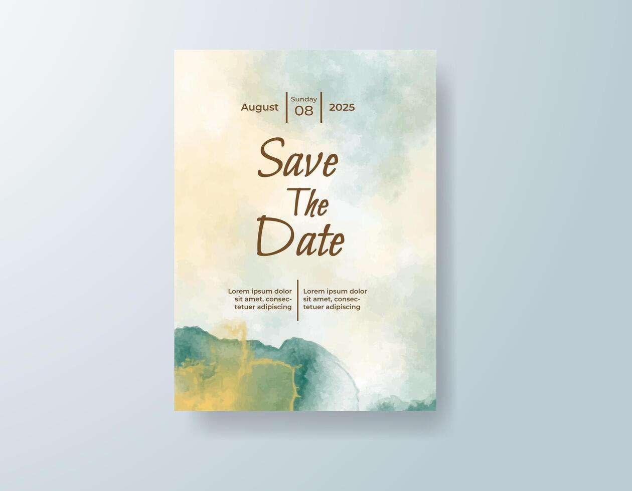 Romantic engagement invitation with artistic brush strokes for your date vector