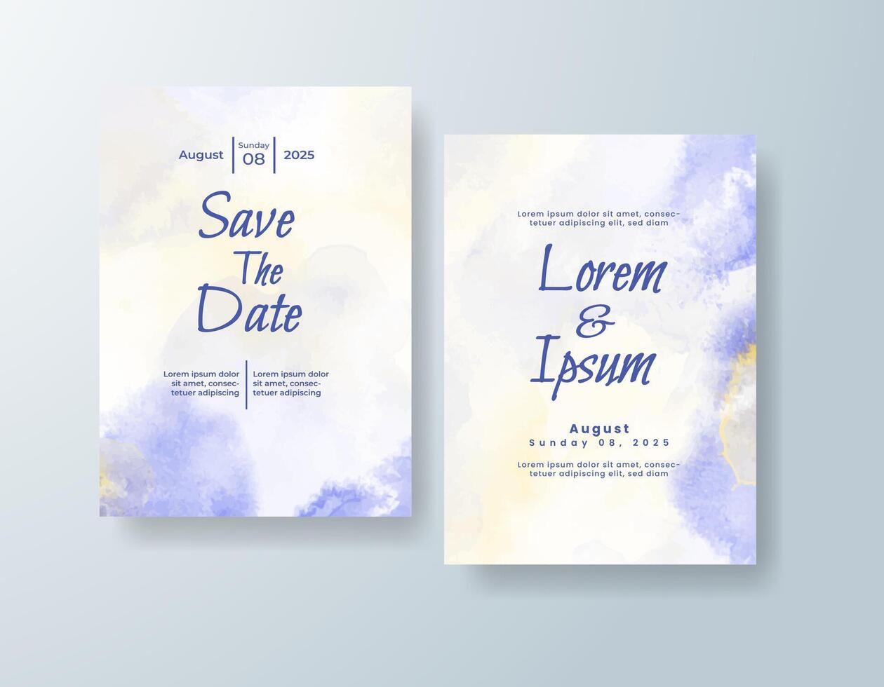 Navy Blue invitation template with canvas texture color vector