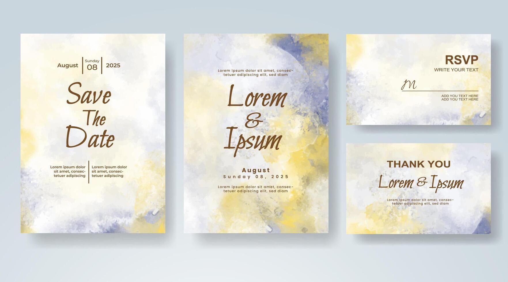 Gold-Accented invitation suite with transparent layers vector