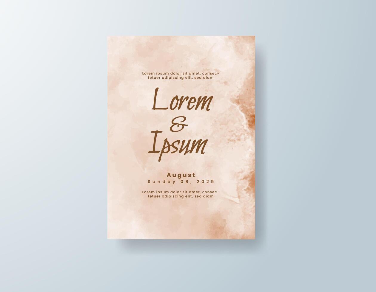 Rustic invitation suite with muted background color vector