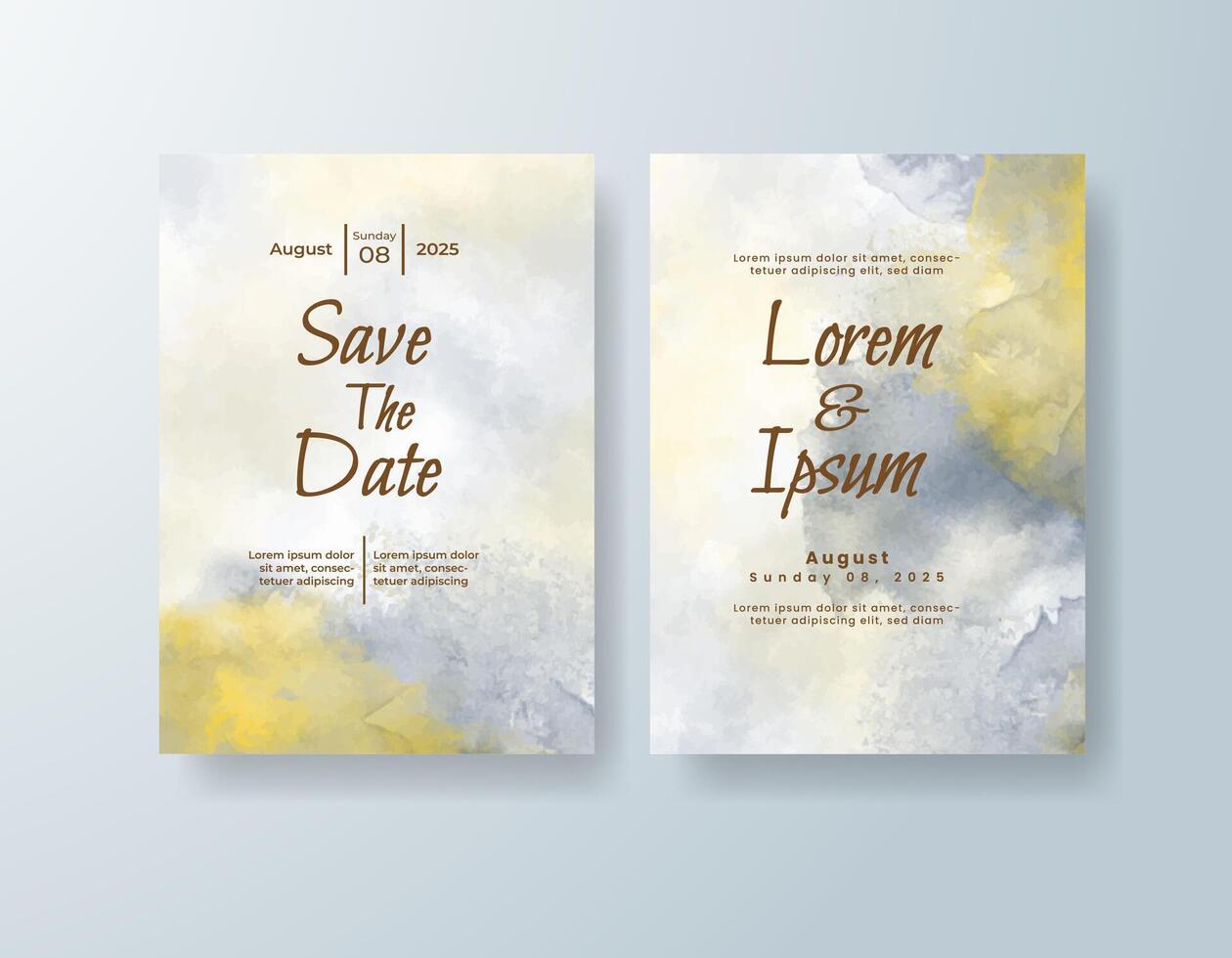 Greenery invitation suite with canvas texture vector