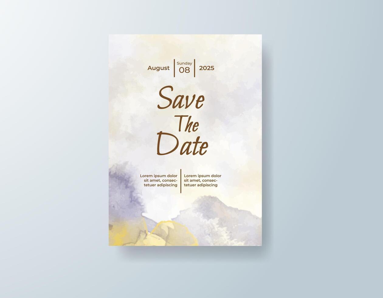 Greenery invitation template with dreamy composition vector