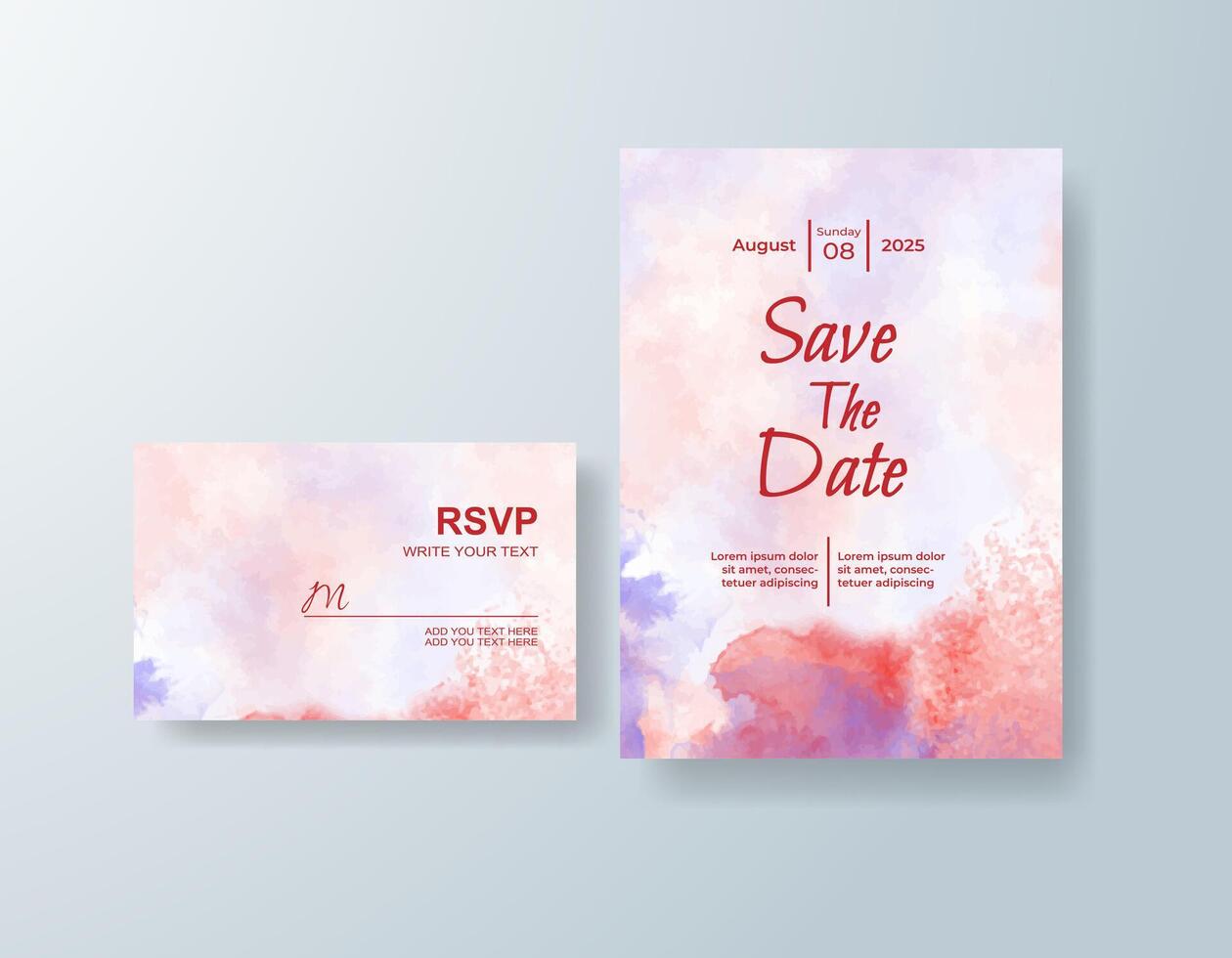 Blush Pink save the date card with muted background color vector