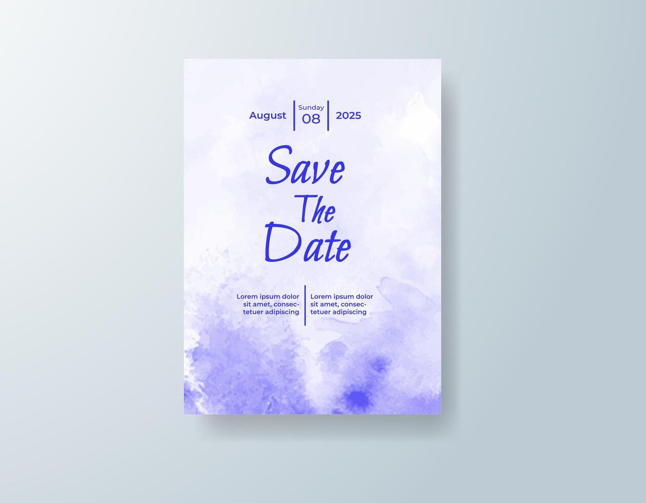 Modern save the date card with gentle brushwork vector