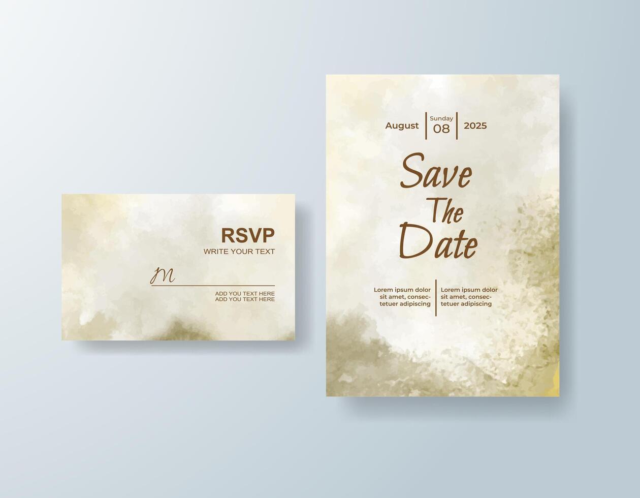 Tropical RSVP card with artistic brush strokes color vector