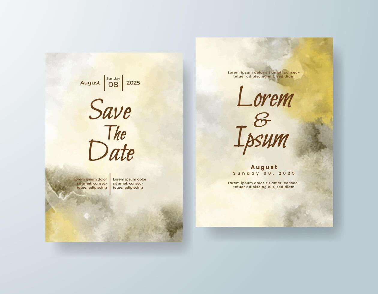 Gold-Accented invitation suite with transparent layers color vector