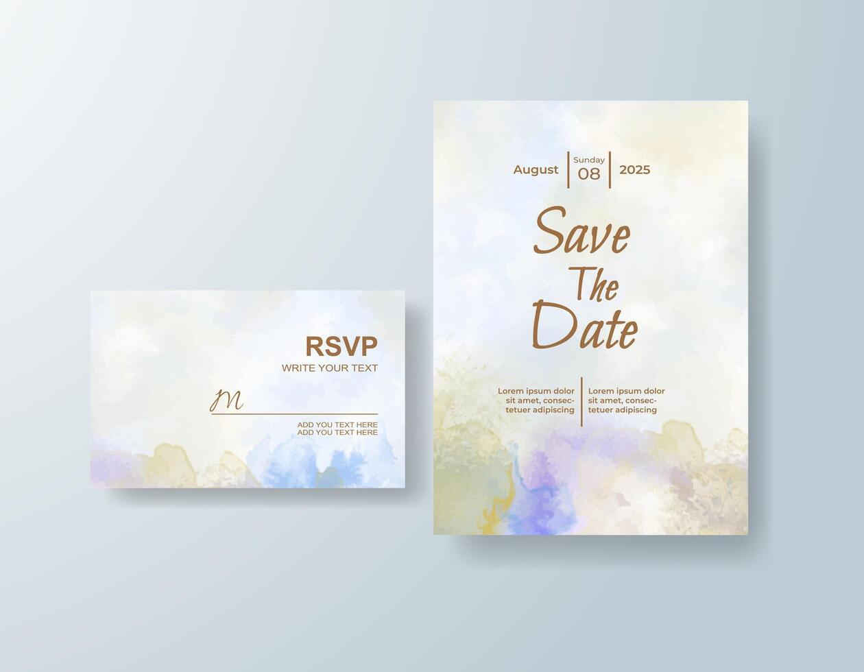 Boho RSVP card with muted background vector