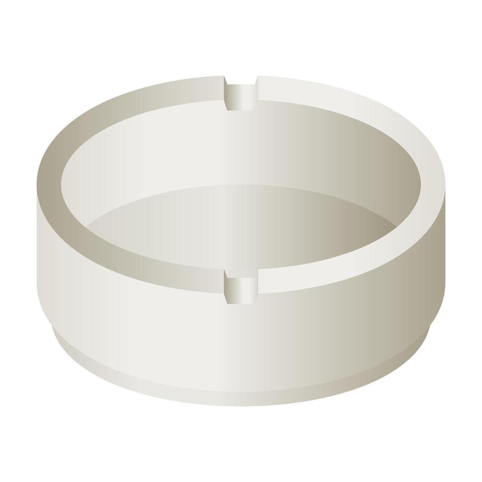Simple Cigarette Ashtray on White Background. Clean Cigarette Ashtray Element. vector
