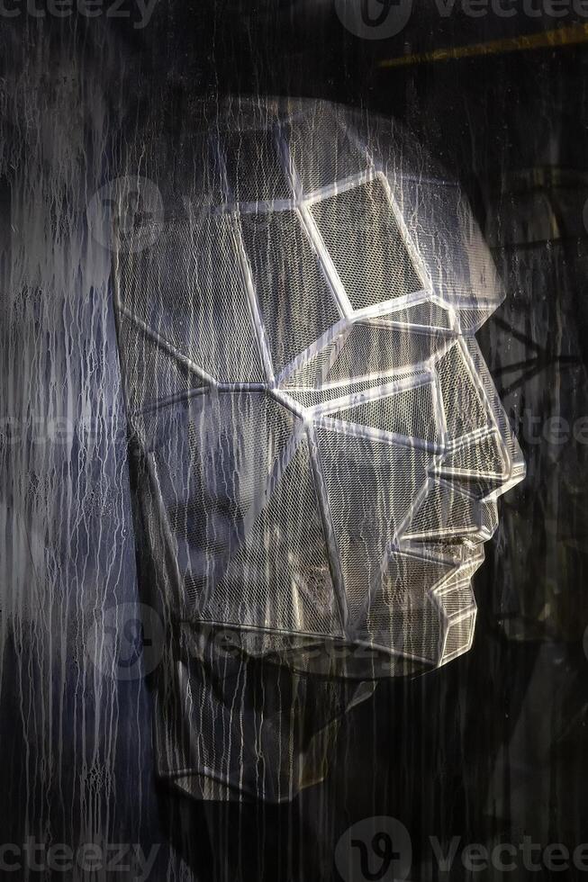 Scenery in the form of a model of a human head in a futuristic style photo