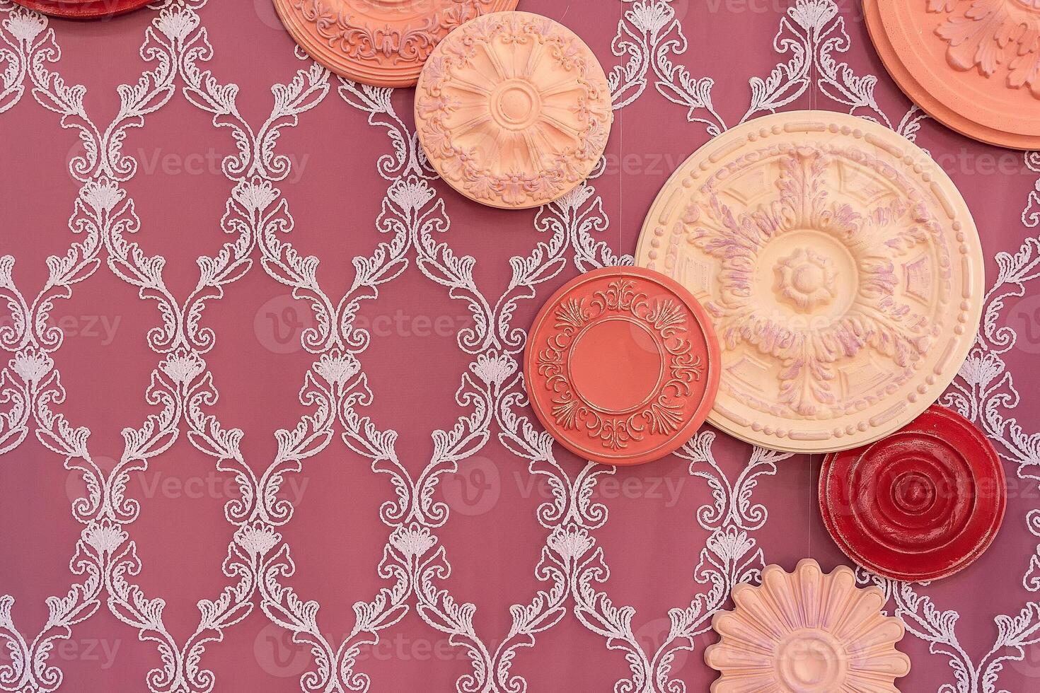 Decorative wedding background with round elements photo