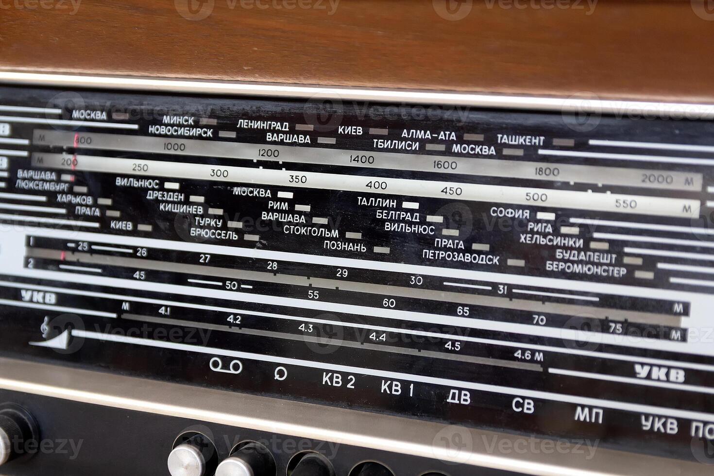 Scale of a retro radio receiver produced in the USSR photo