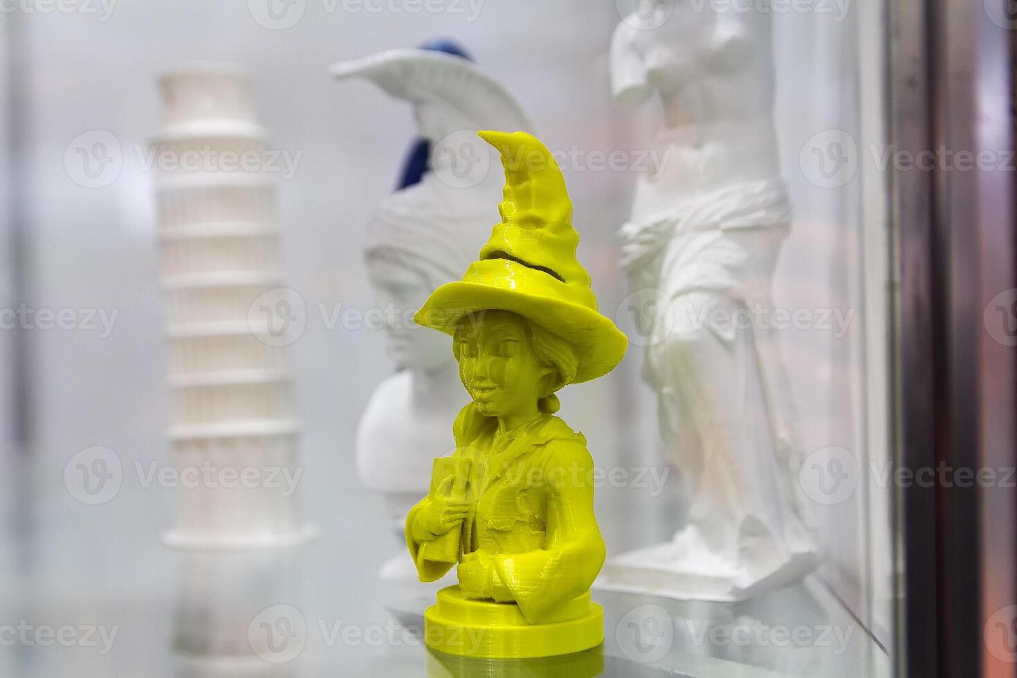 Models printed from plastic on a 3D printer photo