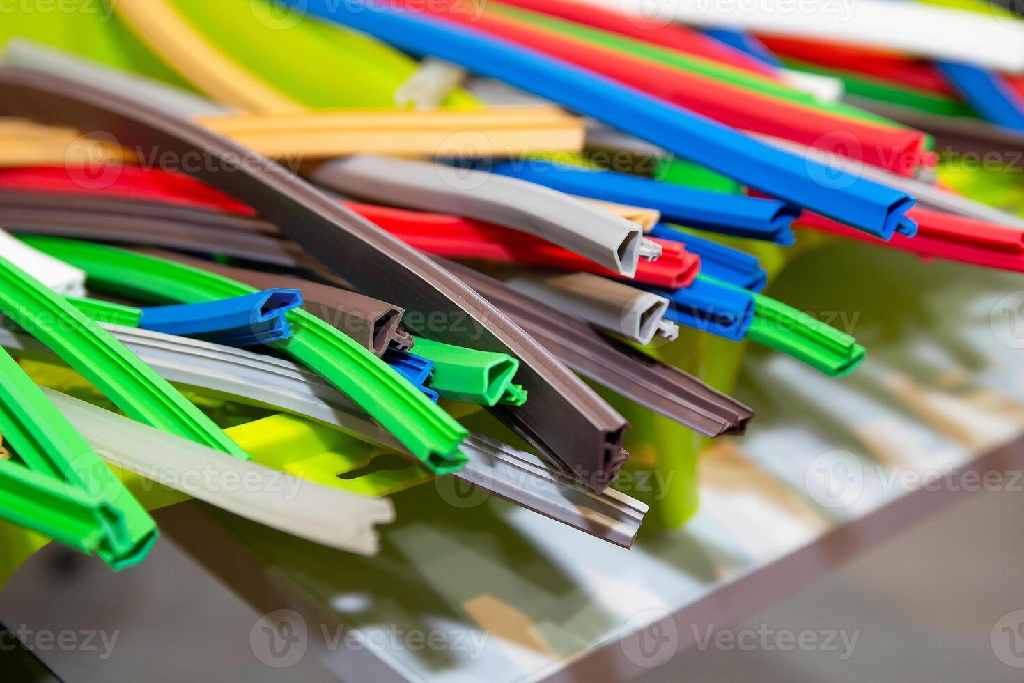 Color extruded rubber profile, seal for doors and windows photo