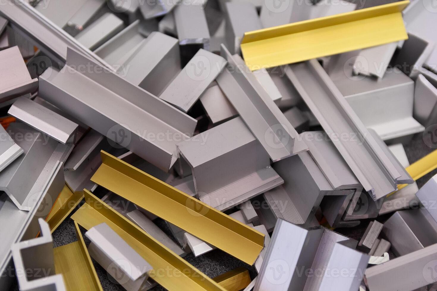 Various aluminum products close-up. Industry photo