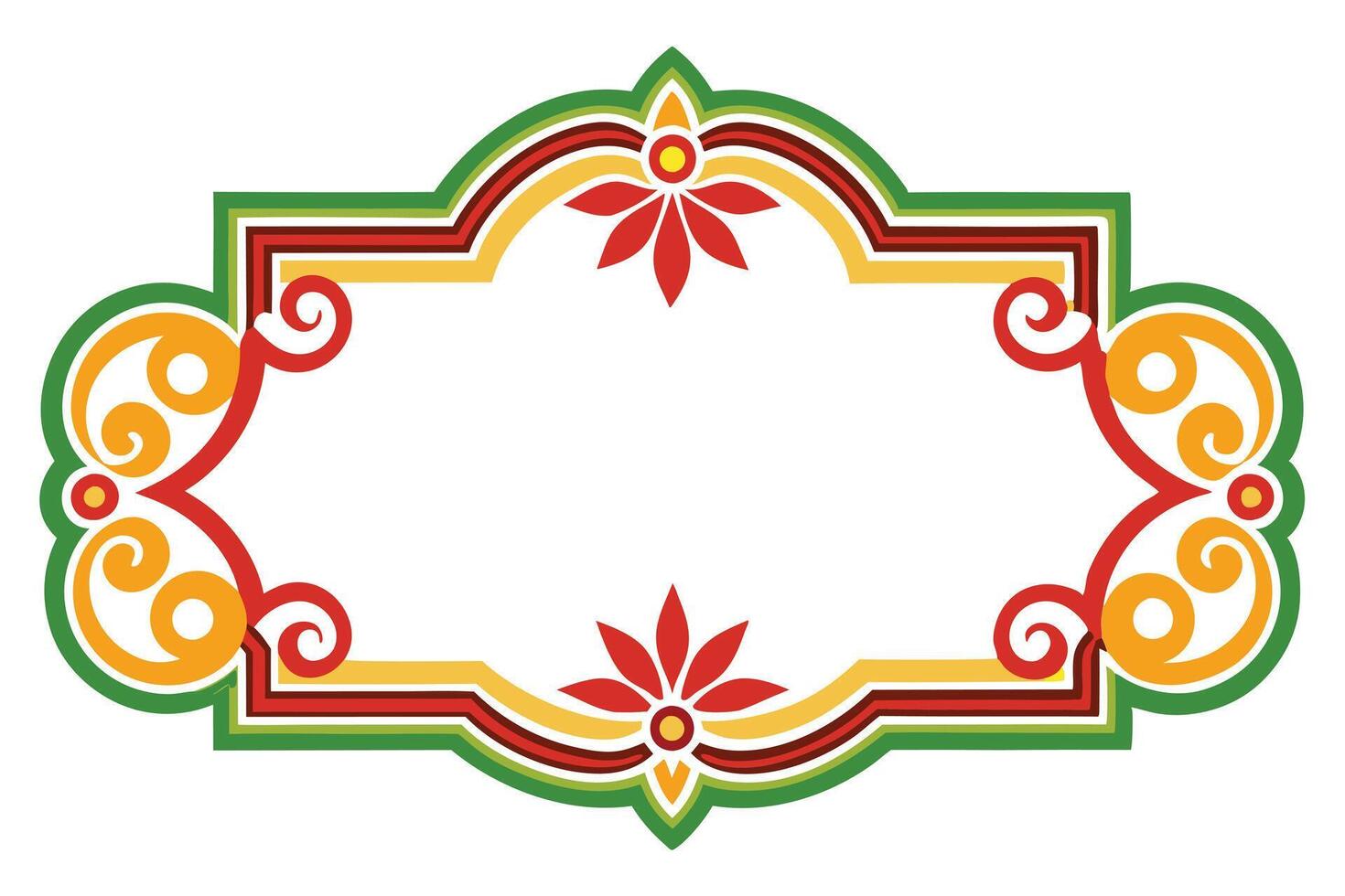 Floral decorative frame isolated on white background vector