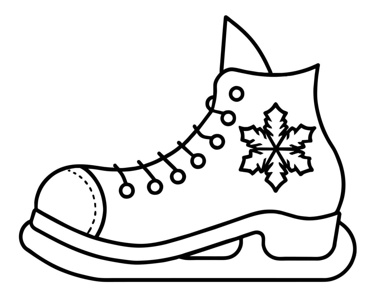 Ice skate with snowflake isolated on white background vector