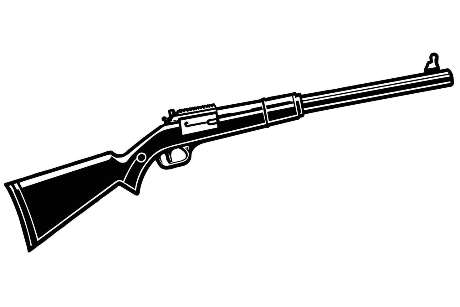 Rifle gun weapon firearm isolated on white background for hunting and military vector