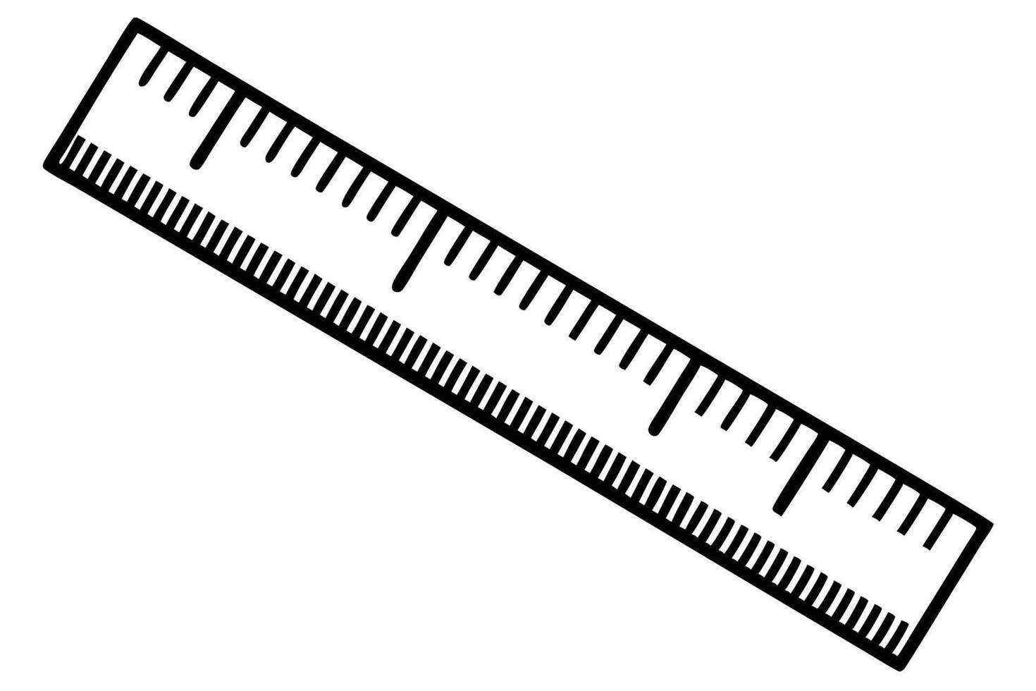 A black and white ruler isolated on white background for measuring length vector