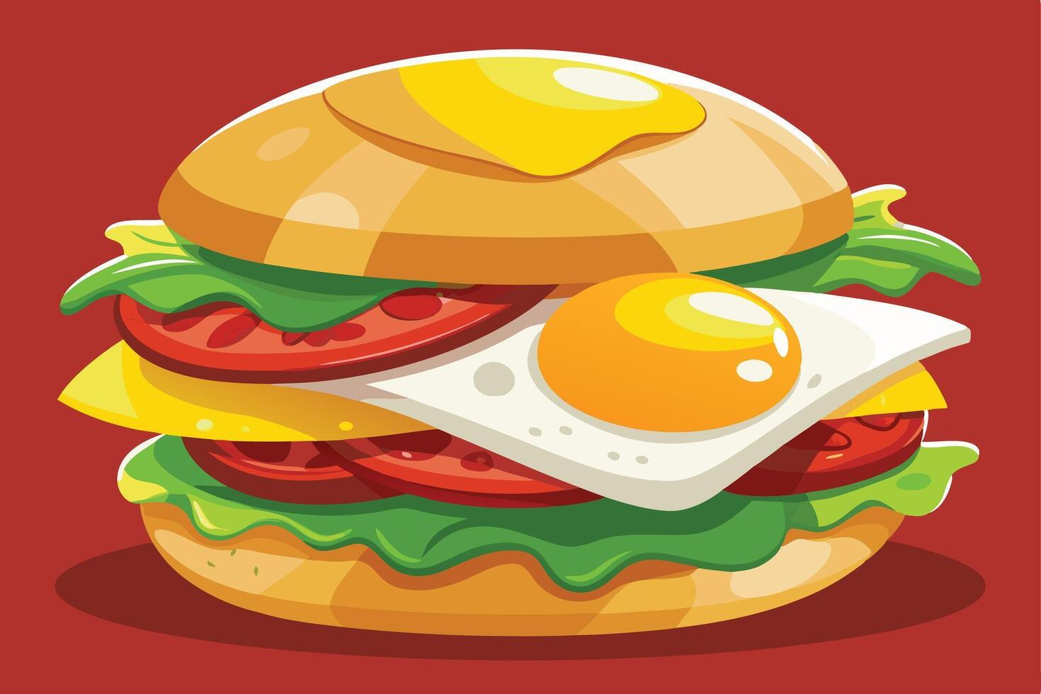 A Illustration of a colorful sandwich with vegetables and bread slices vector