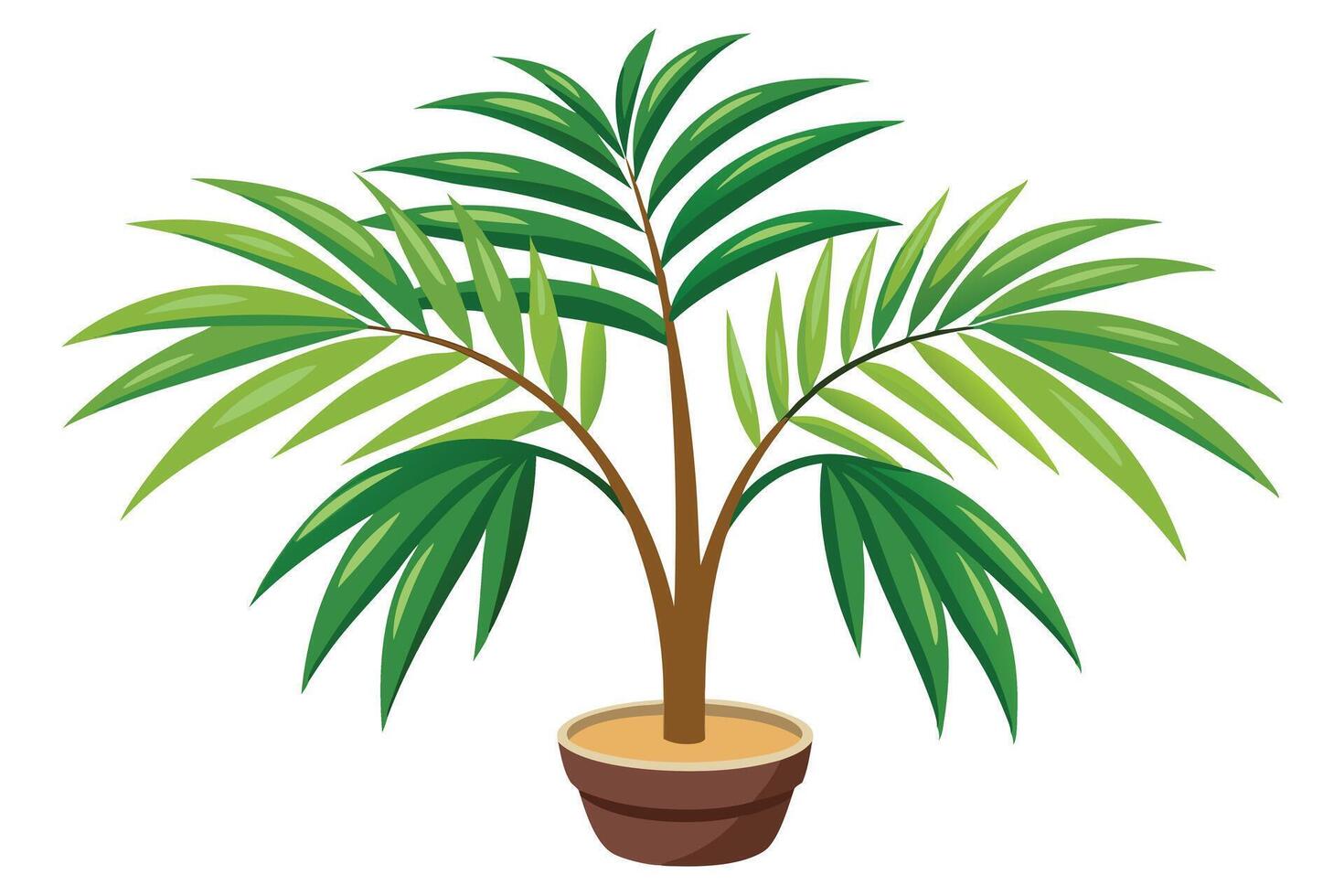 A potted fern plant isolated on white background vector