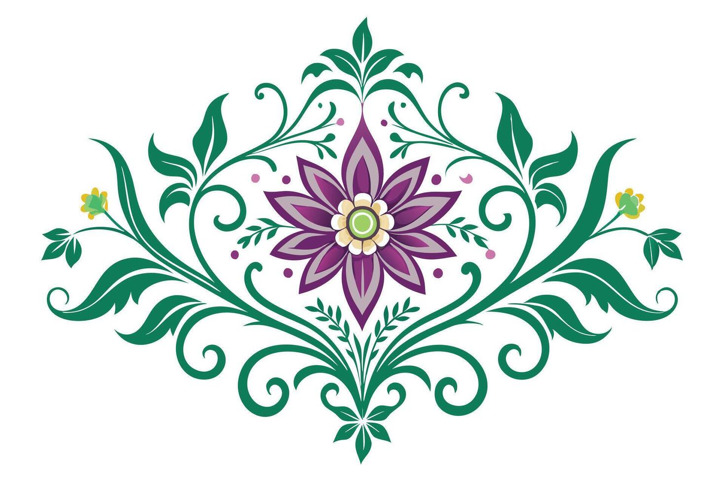 Decorative floral ornament isolated on white background vector