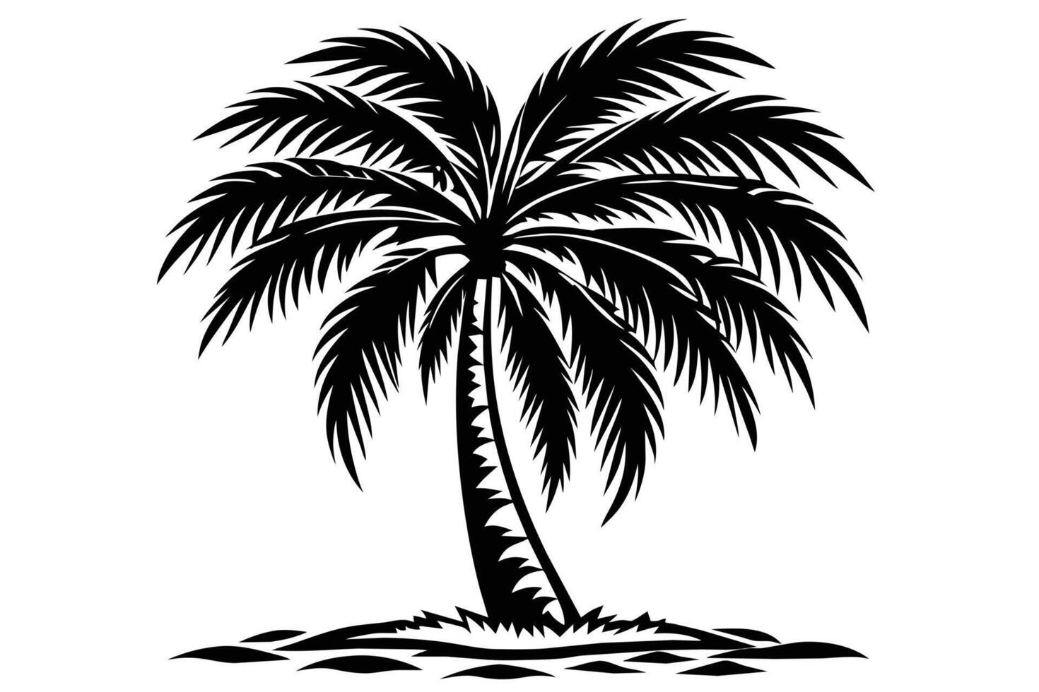 A tree silhouette isolated on white background illustration vector