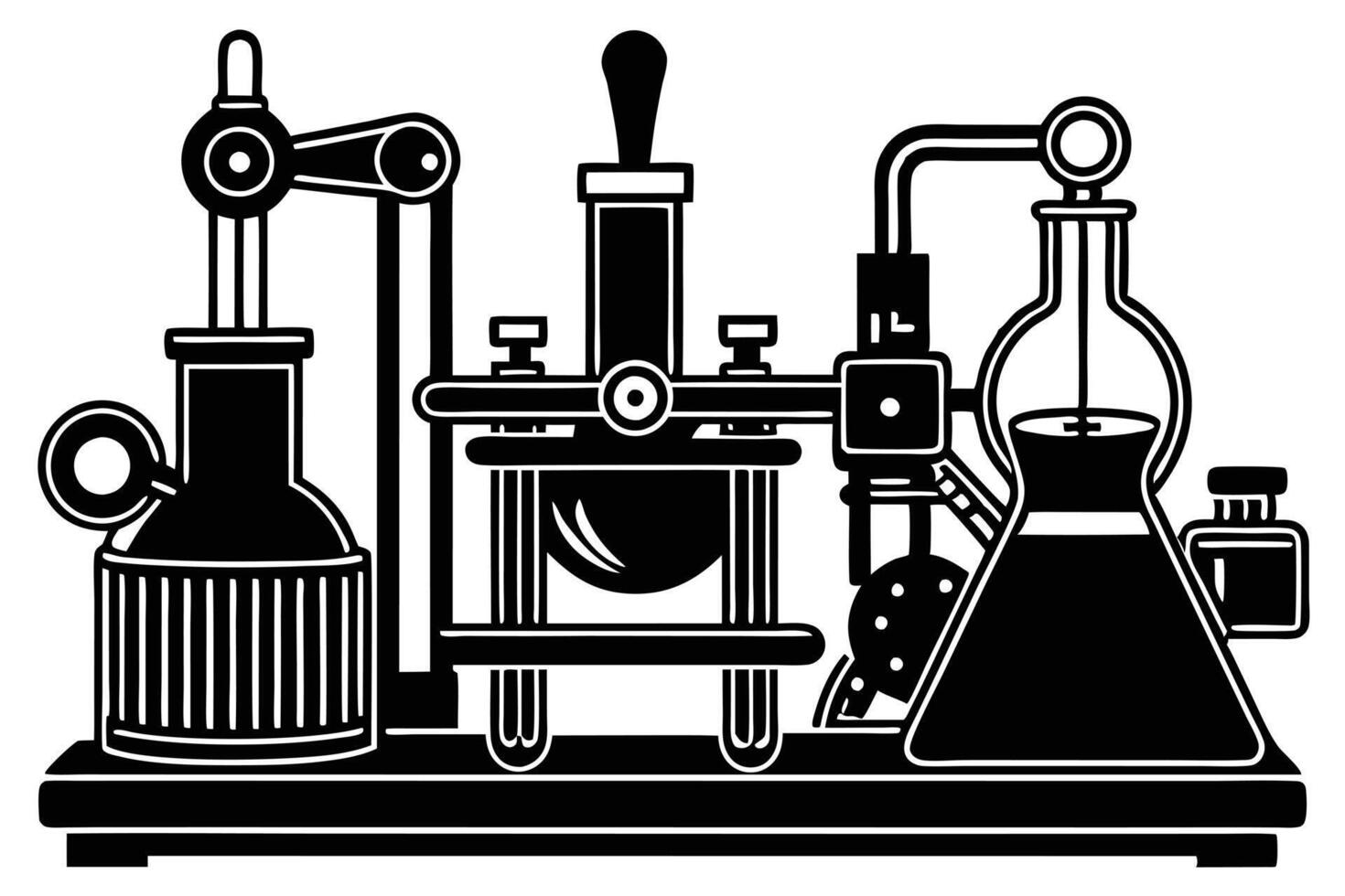 A science laboratory equipment isolated on white background design vector