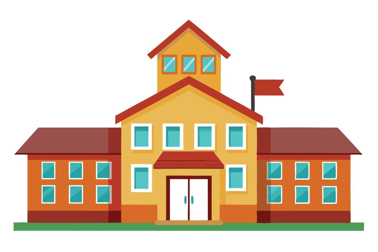 Illustration of a school building isolated on white background vector