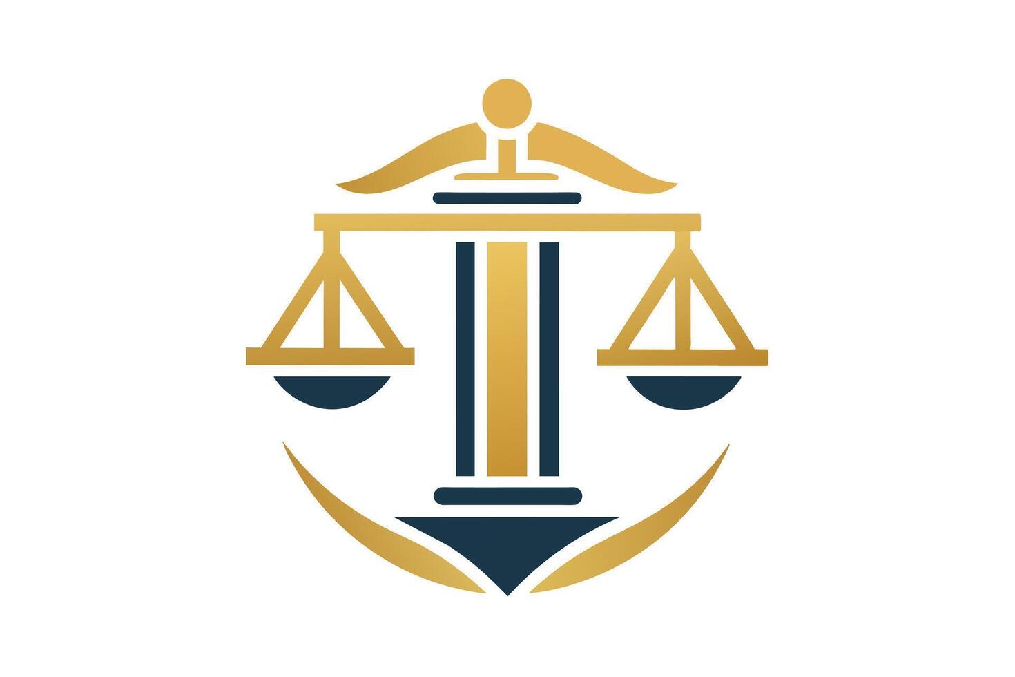A golden scales of justice logo on a white background image vector