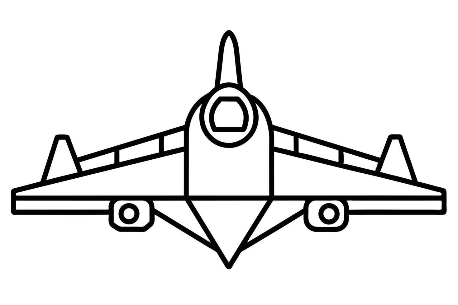 imple line drawing of a jet airplane against white spaceS vector