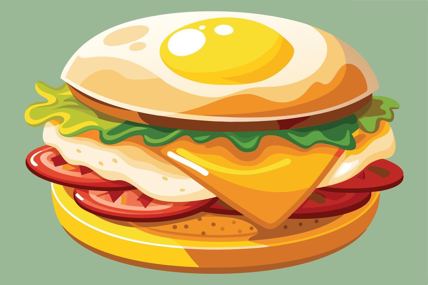Illustration of a stacked sandwich with various ingredients vector
