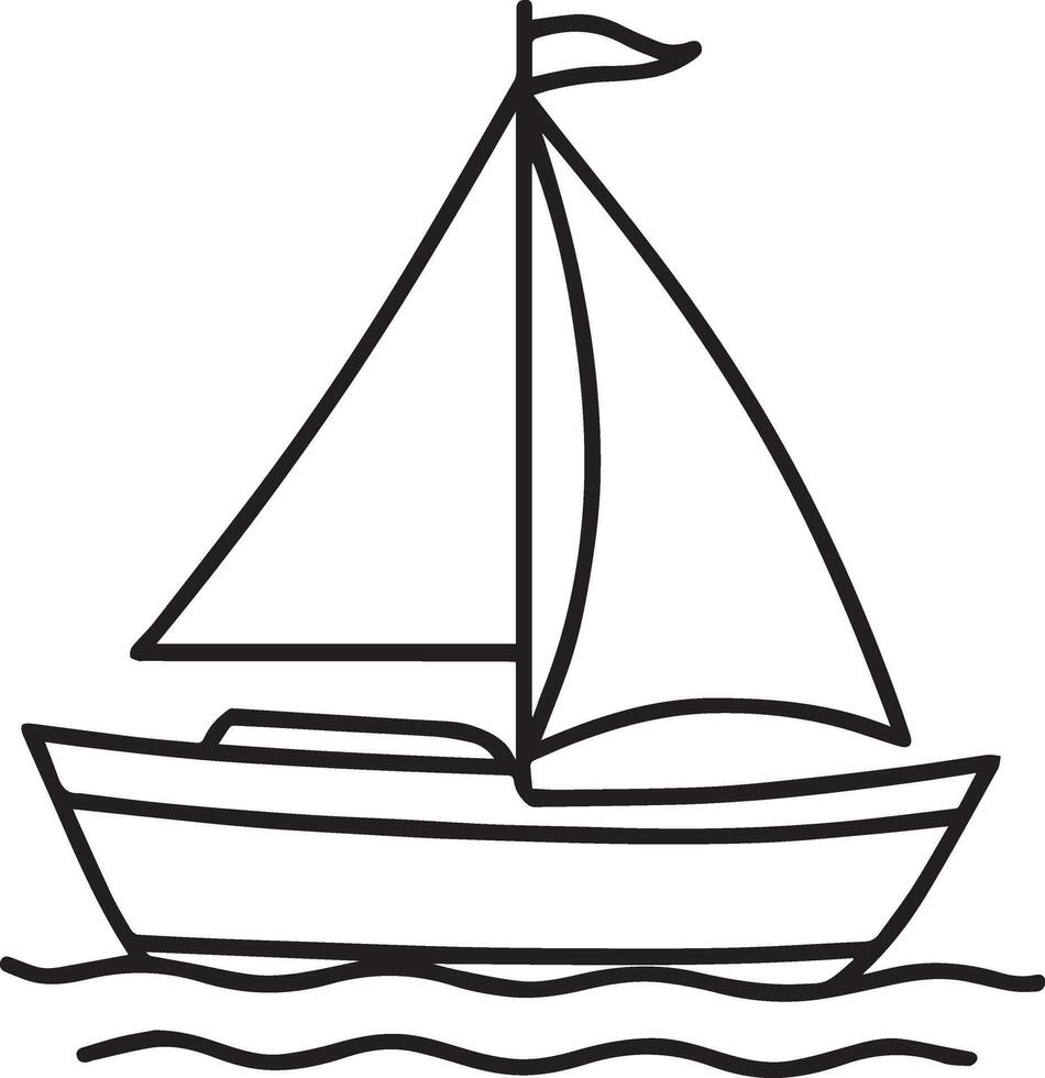 Minimalist Sailboat Line Art vector