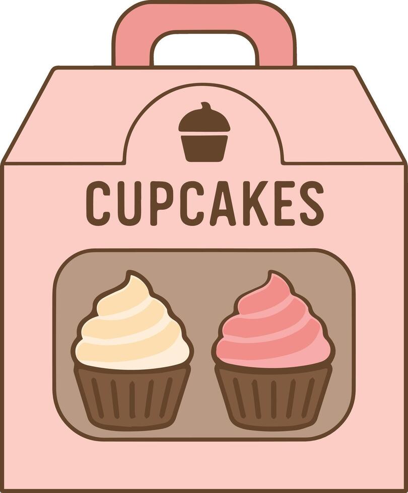 Cupcake Box Packaging Design vector
