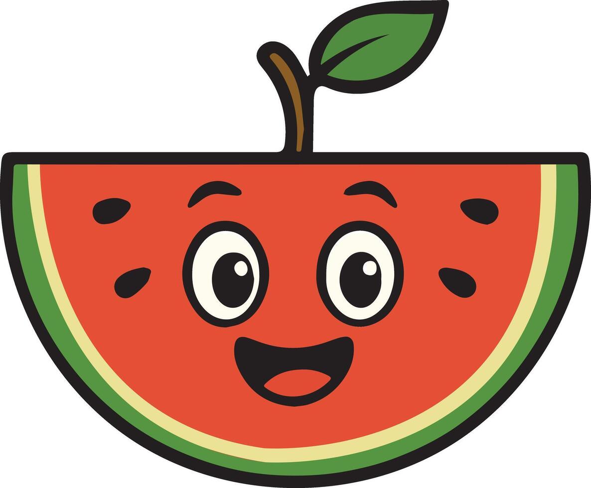 Happy Watermelon Slice vector