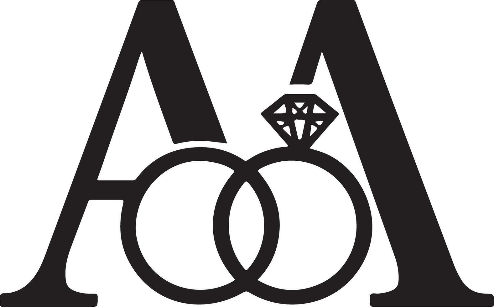 AA Letters Wedding Monogram Initials vector