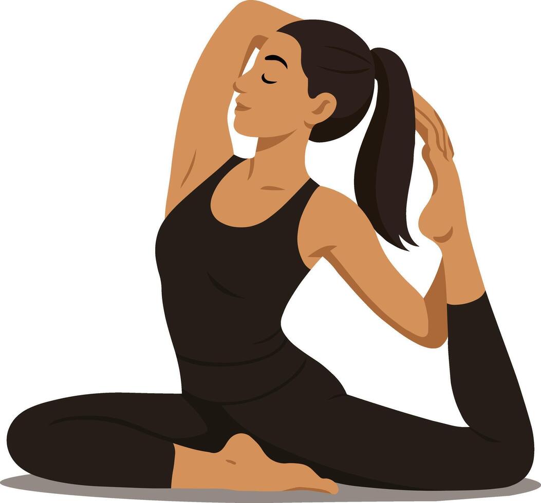 Woman Doing One Legged King Pigeon Pose Illustration vector