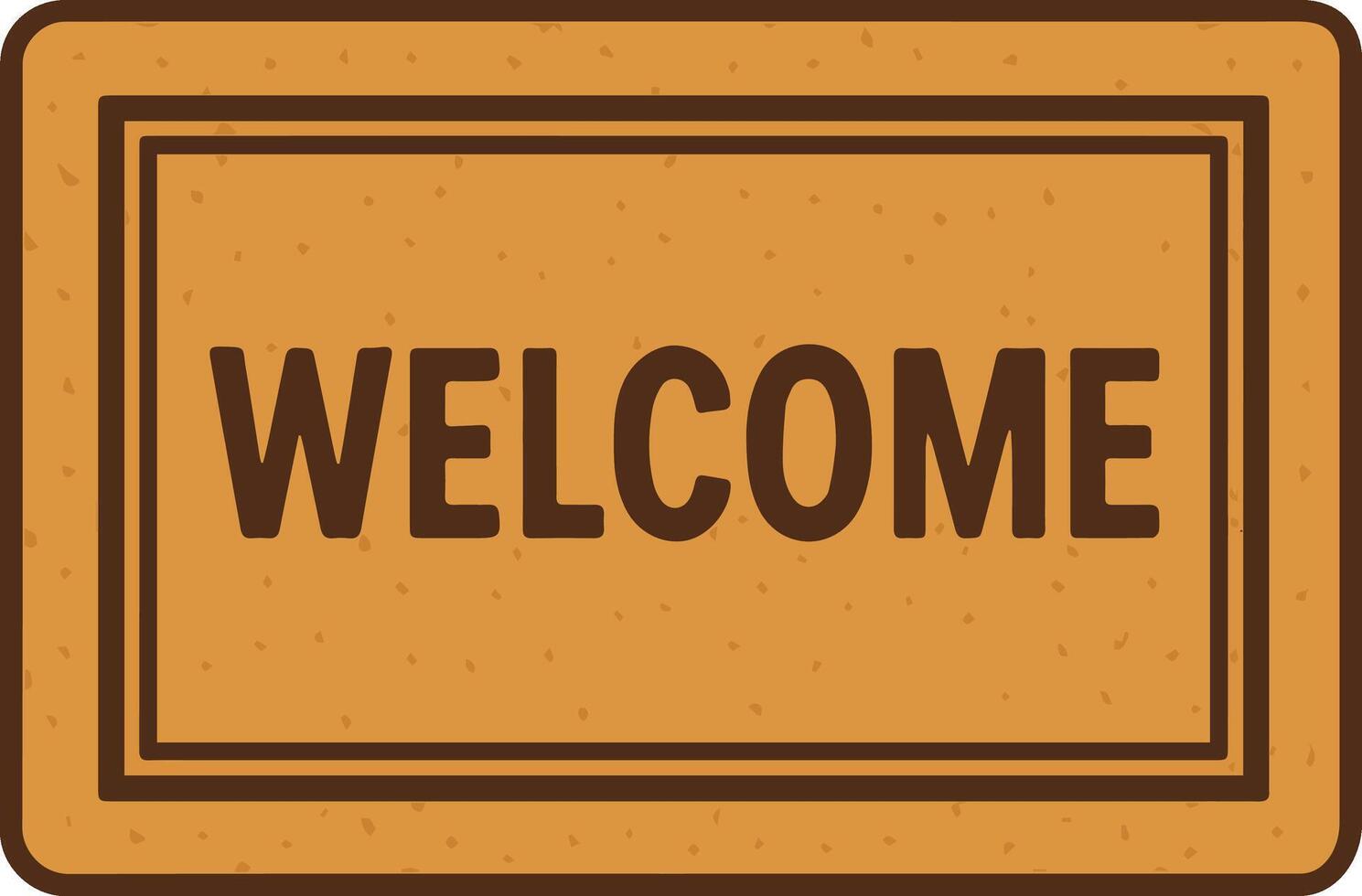 Welcome Mat Brown Doormat with Welcome Text vector