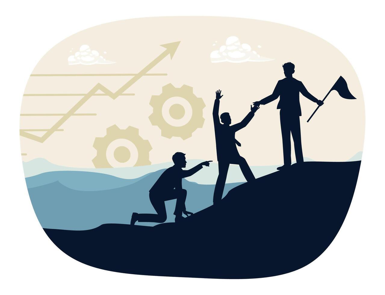 A manager helps other employees to achieve success. vector