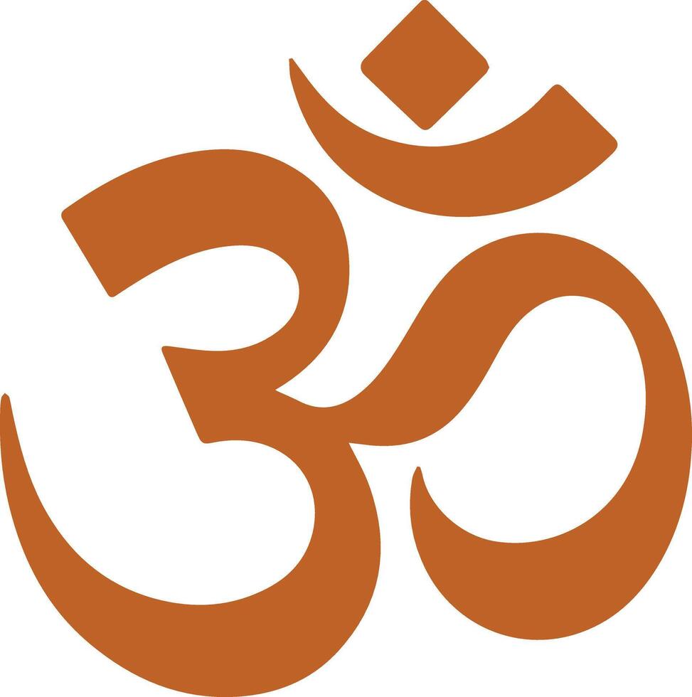 Om Symbol Illustration in Brown Tone vector