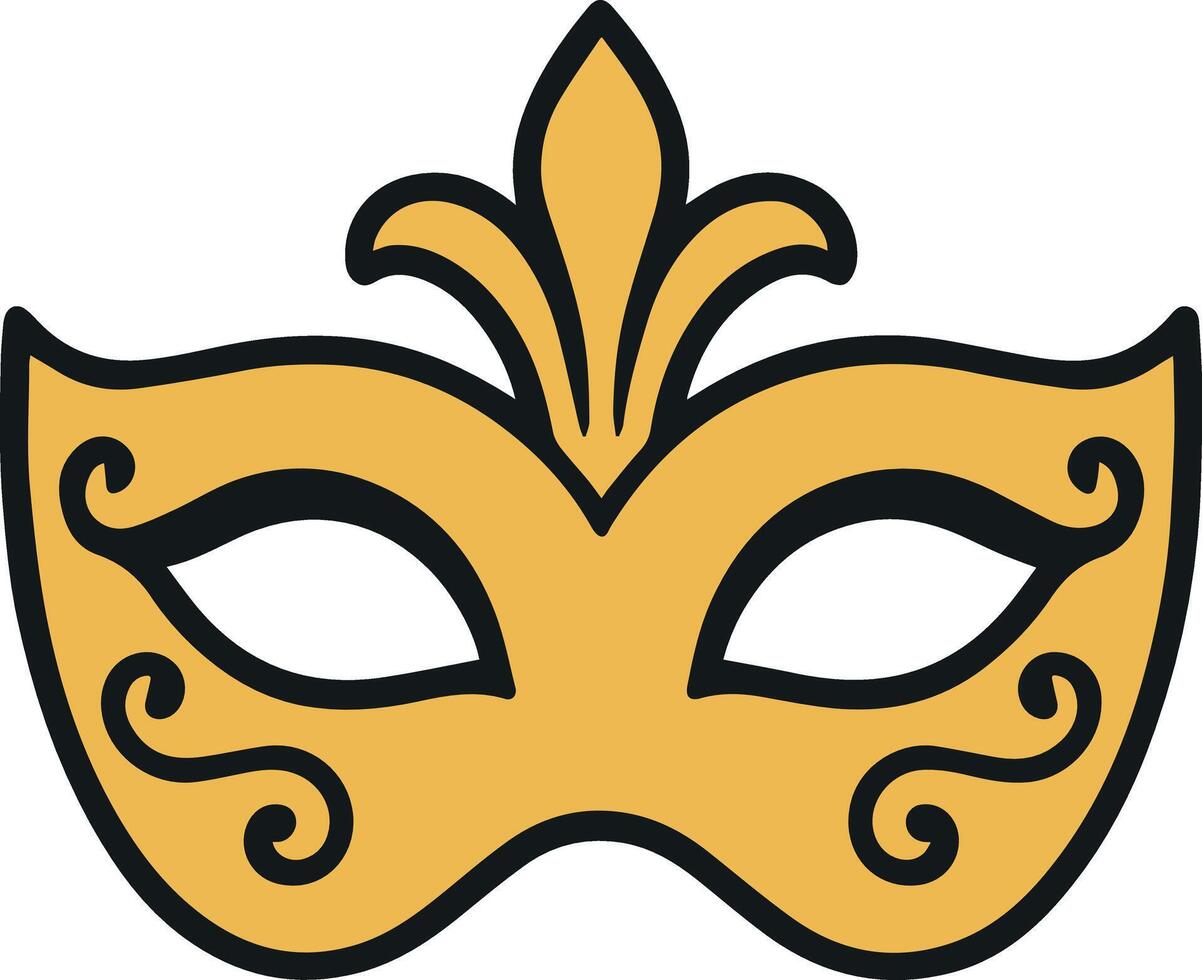Elegant Golden Venetian Mask Illustration vector