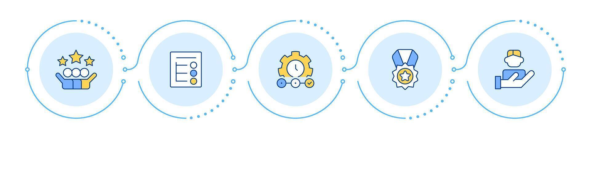 Choosing factoring company infographic 5 steps. Contract terms check. Company reputation. Flow chart infochart. Editable info graphics icons vector