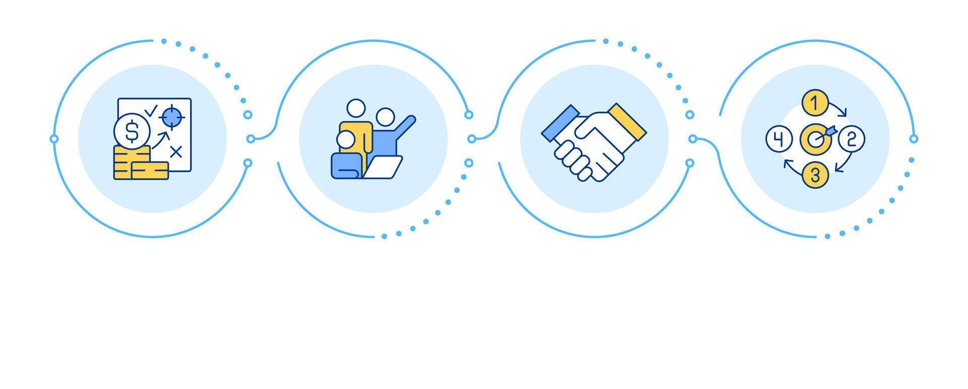 Benefits of account based marketing infographic 4 steps. Roi graph, revenue generation. Flow chart infochart. Editable info graphics icons vector