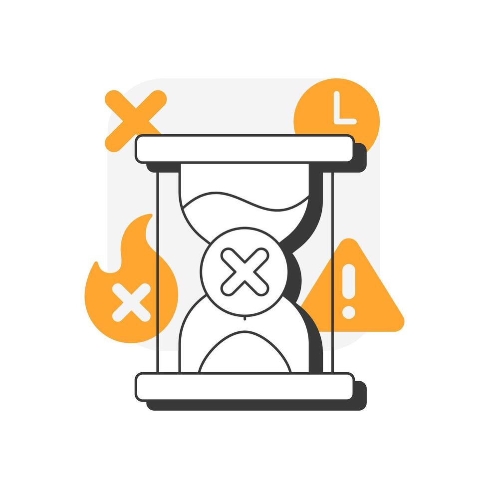 Lack of urgency flat outline concept icon. Low priority. Schedule appointment. Change date. Customer need. Sales objection. Modern line illustration with orange glyphs. Conceptual visual. Easy to edit vector