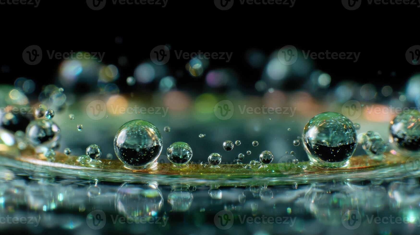 Observation of water droplets on a nano scale hydrophobic surface highlighting unique properties photo