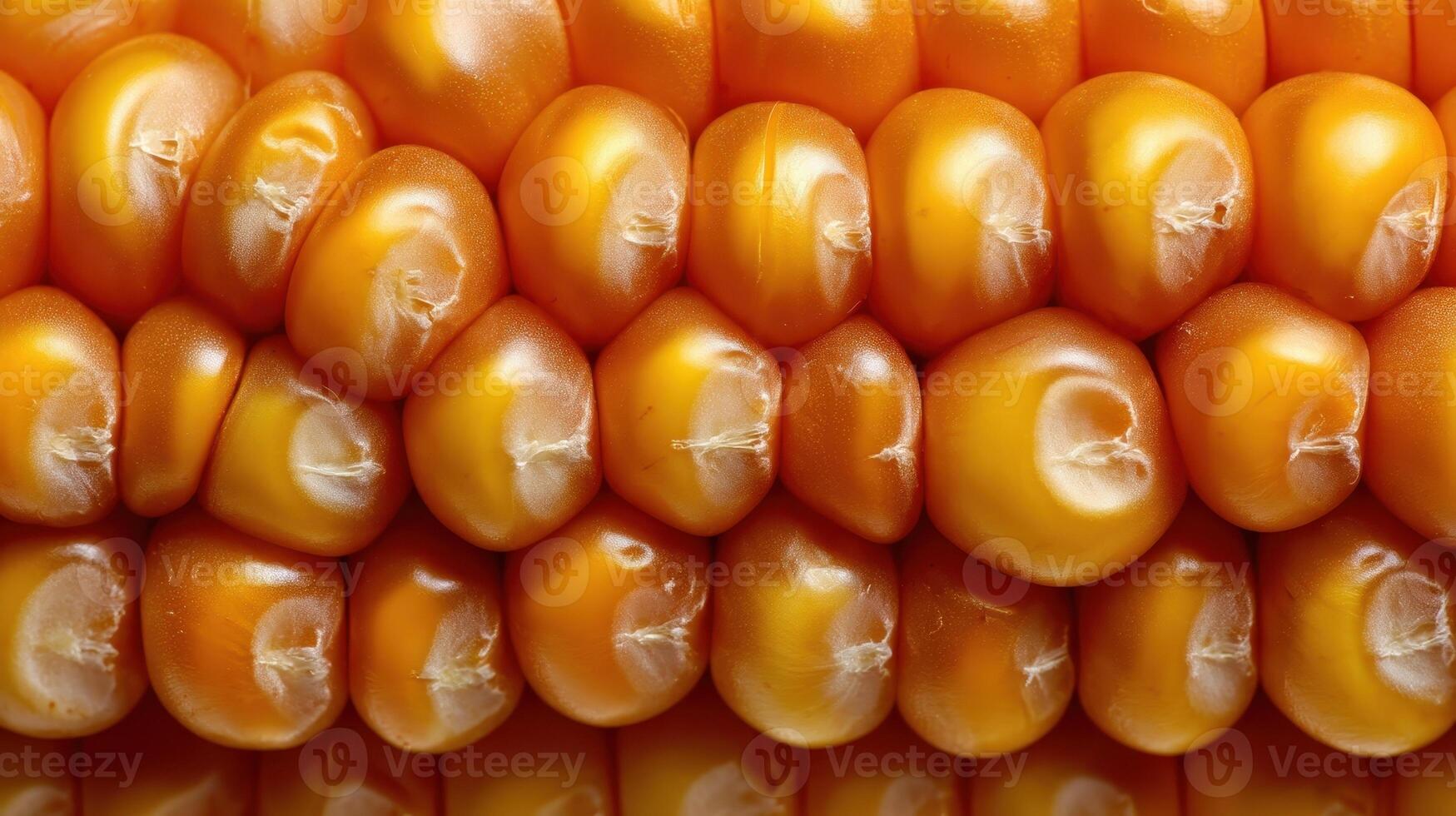 Close view of tightly packed golden corn kernels reveals intricate details and textures photo