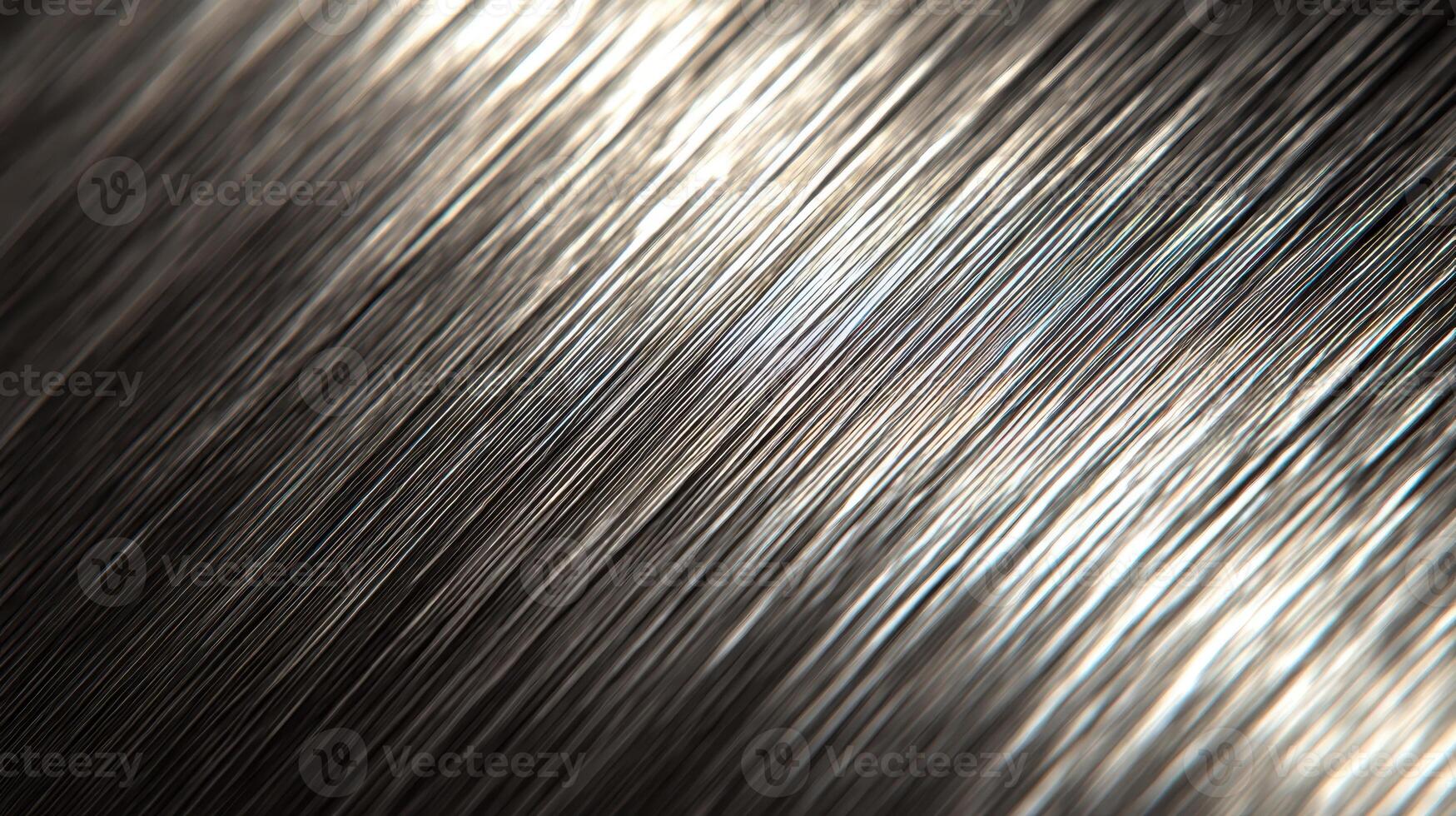 Close up of brushed aluminum surface showcasing vertical lines and reflective properties of metal photo