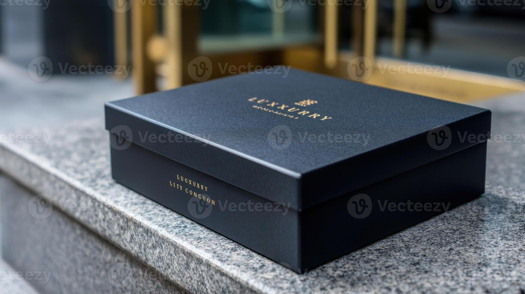 Luxury package presented in an elegant black box adorned with gold lettering for special occasion photo